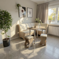 Set coltar bucatarie Tunis ,cu masa si 2 tabureti