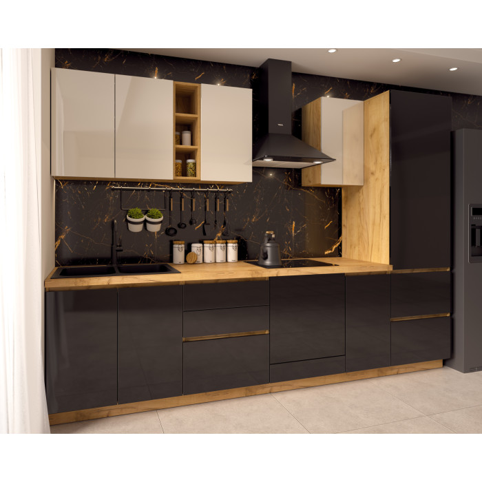 Bucatarie Chelsea 3m, 300x60x215 cm
