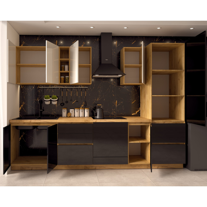 Bucatarie Chelsea 3m, 300x60x215 cm