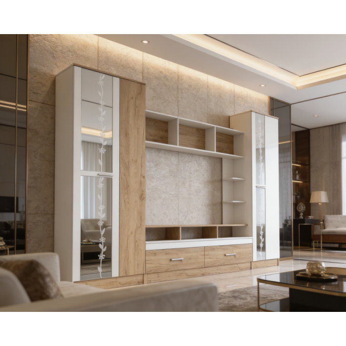 Living Atlantida RO, 280x53x213 cm, stejar k003/k001