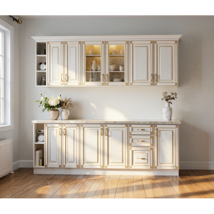 Bucatarie Imperia MS Alb, 240x60 210cm, MDF