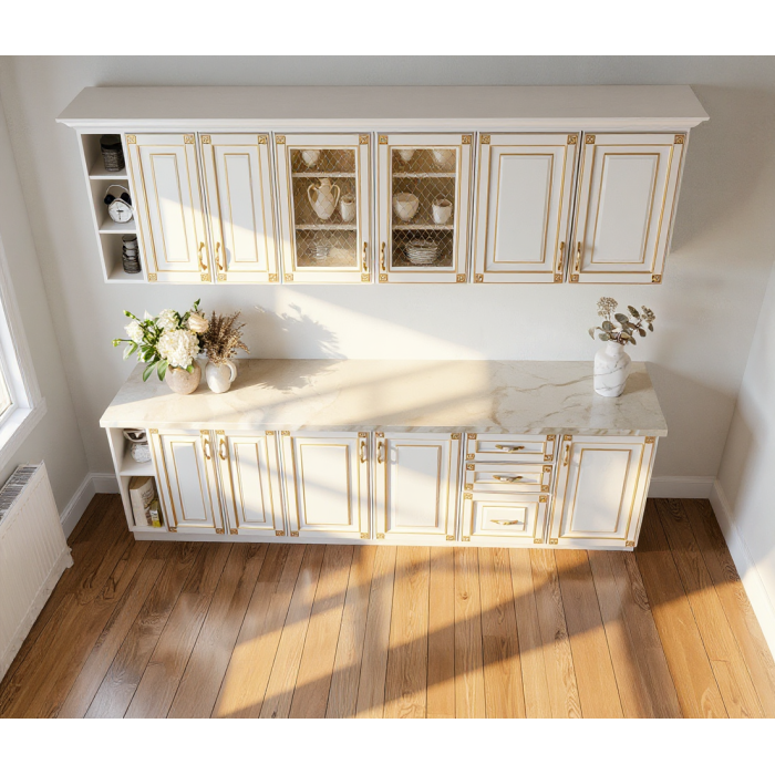 Bucatarie Imperia MS Alb, 240x60 210cm, MDF