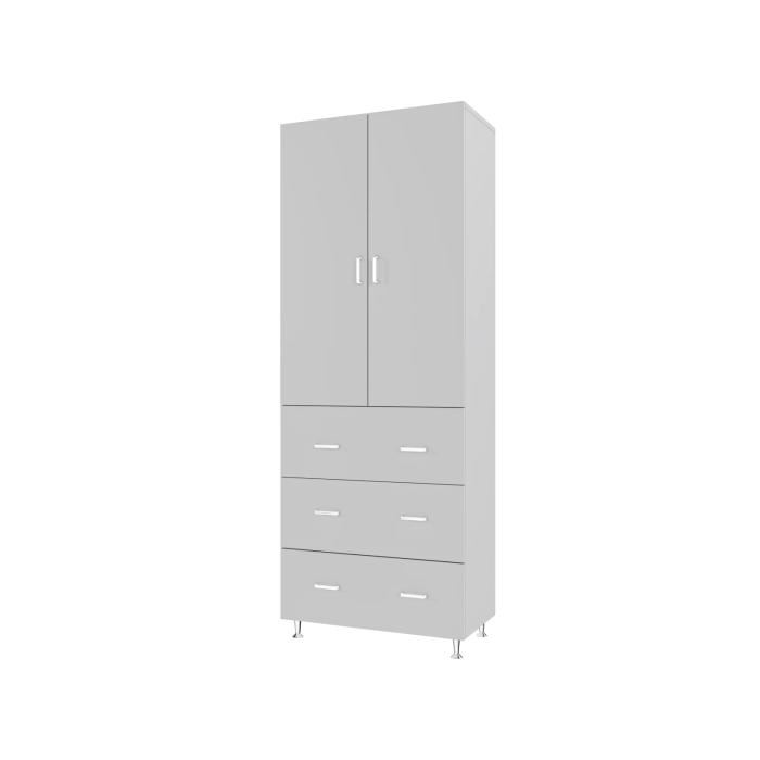 Dulap, 2U-3S, 70x35x180 cm, Alb
