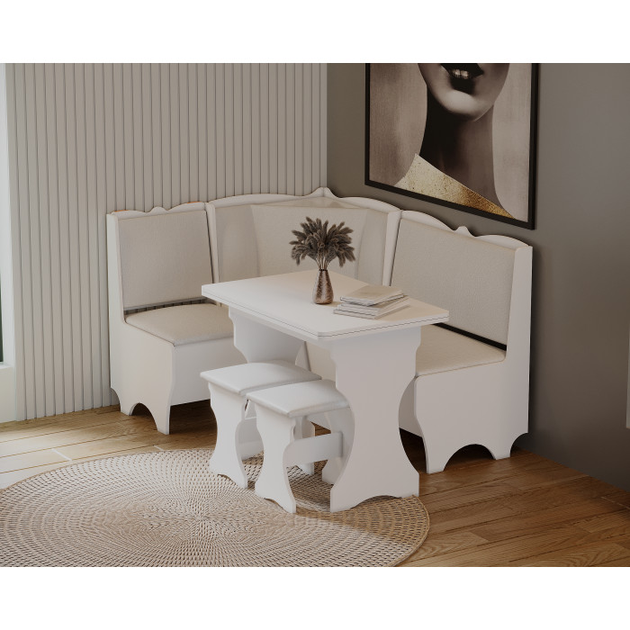 Set coltar bucatarie Rodos, cu masa extensibila si 2 tabureti