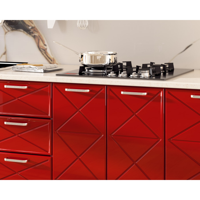 BUCATARIE BOSTON 2.6M MDF ALB/ROSU