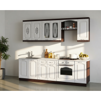 Bucatarie Katiusa 1 MDF 2.6M, Ro, Alb+Wenge
