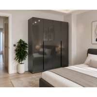 Dulap Prestige 4Usi Acril Antracit