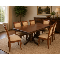 Set masa RH7132 + 8 scaune RH8100,160x100x77 cm, dirty oak