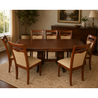 Set masa RH7132 + 8 scaune RH8064,160x100x77 cm, Dirty oak