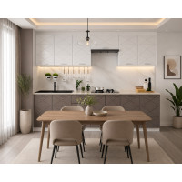 BUCATARIE BOSTON 2.6M MDF ALB/CIOCOLATA