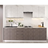 BUCATARIE BOSTON 2.6M MDF ALB/CIOCOLATA