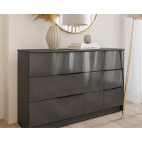 Comoda Prestige 6S, 120x40x77cm, Acril Antracit