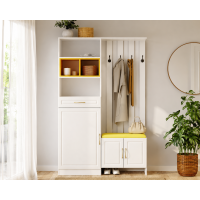 Cuier ELITE, 120x30x200cm, alb/galben