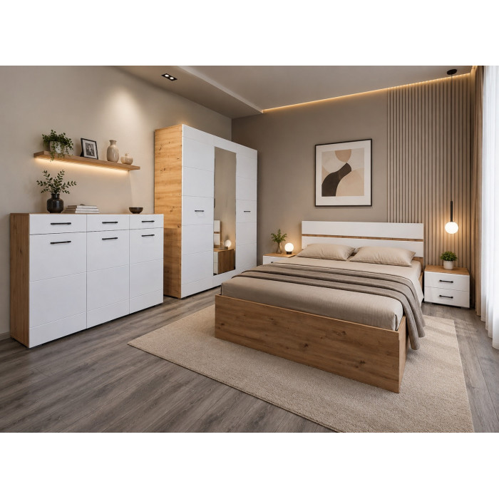 SET DORMITOR NENSI STEJAR+ALB