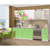 Bucatarie Famp Mar, 200x60x214cm, Verde