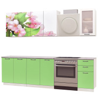 Bucatarie Famp Mar, 200x60x214cm, Verde