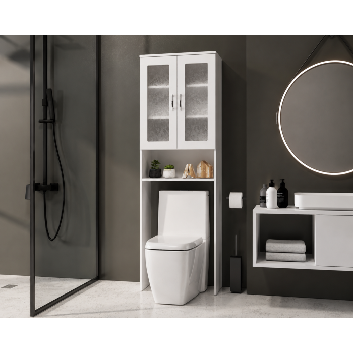 Dulap baie 2u, 60x25x180cm, Alb
