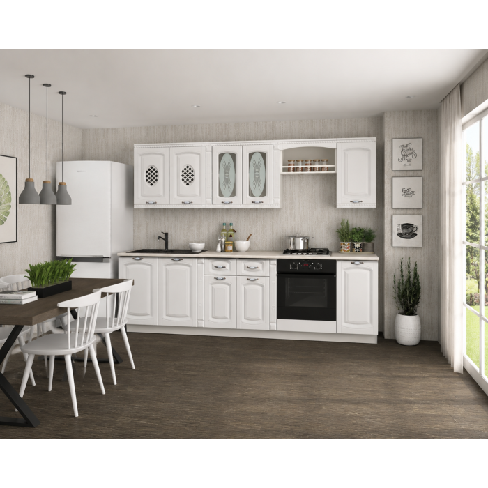 Bucatarie Katiusa 1 MDF 2.6M, Ro, Alb